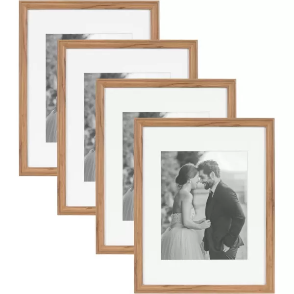 Kate and Laurel Adlynn Rectangle Picture Frame Set of 3 16 x 20 matted to 8 x 10 Bronze Vintage ThreePiece Frame Set for Gallery Wall Frame Set in Living Room Wall DecorBrown