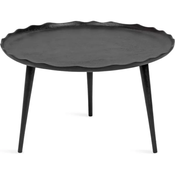 Kate and Laurel Alessia Modern Coffee Table 25 x 25 x 15 Gold Metal Coffee Table with Antique Detailing for Storage and DisplayBlack