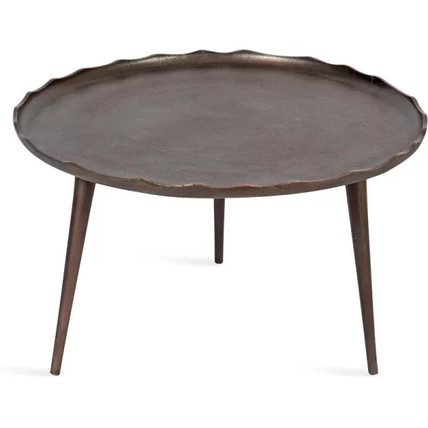 Kate and Laurel Alessia Modern Coffee Table 25 x 25 x 15 Gold Metal Coffee Table with Antique Detailing for Storage and DisplayBronze