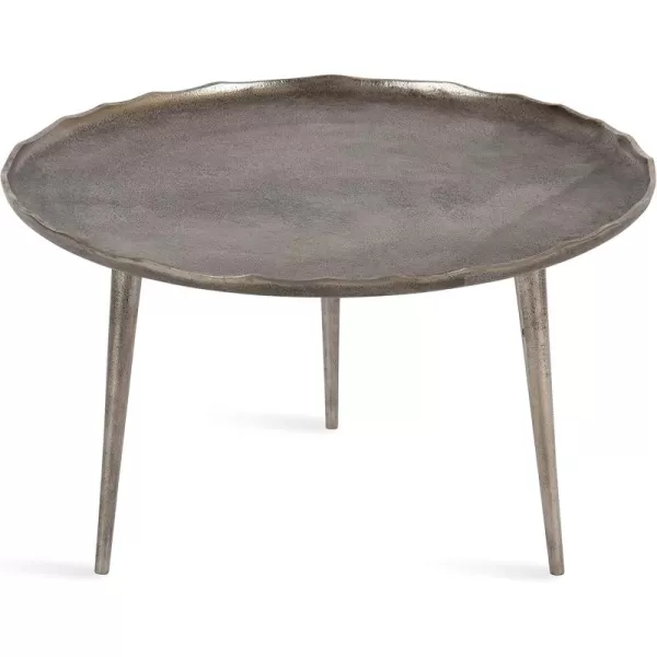 Kate and Laurel Alessia Modern Coffee Table 25 x 25 x 15 Gold Metal Coffee Table with Antique Detailing for Storage and DisplayGrey