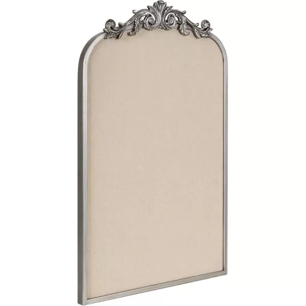 Kate and Laurel Arendahl Arch Pinboard Gold 13 x 25 Framed Arched Ornate Vintage Cork Board for Unique Display Organization and Decor OptionsSilver