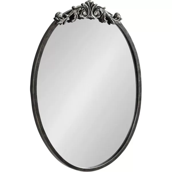 Kate and Laurel Arendahl Glam Ornate Mirror 27 x 1875 Bronze Traditional Baroque Inspired Oval Mirror for Wall DcorBlack