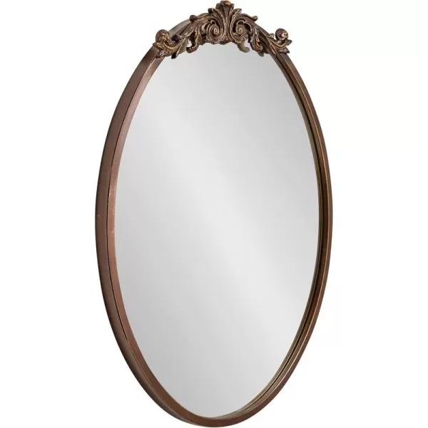 Kate and Laurel Arendahl Glam Ornate Mirror 27 x 1875 Bronze Traditional Baroque Inspired Oval Mirror for Wall DcorBronze