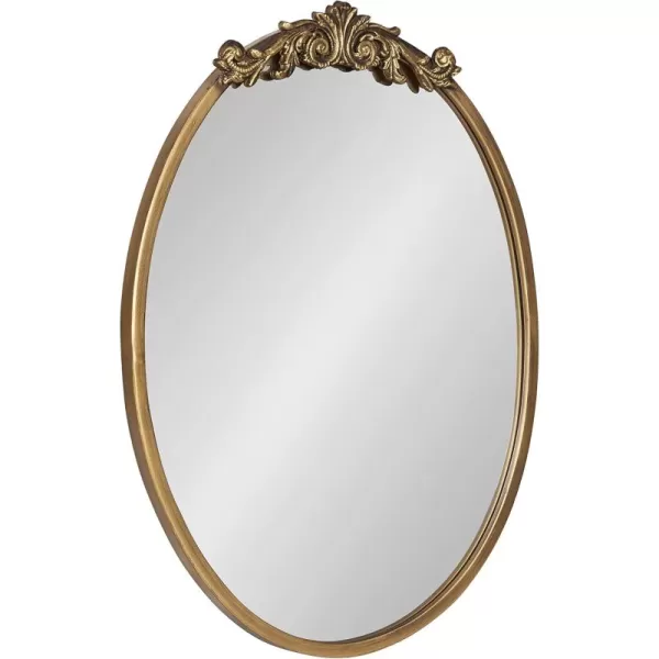 Kate and Laurel Arendahl Glam Ornate Mirror 27 x 1875 Bronze Traditional Baroque Inspired Oval Mirror for Wall DcorGold