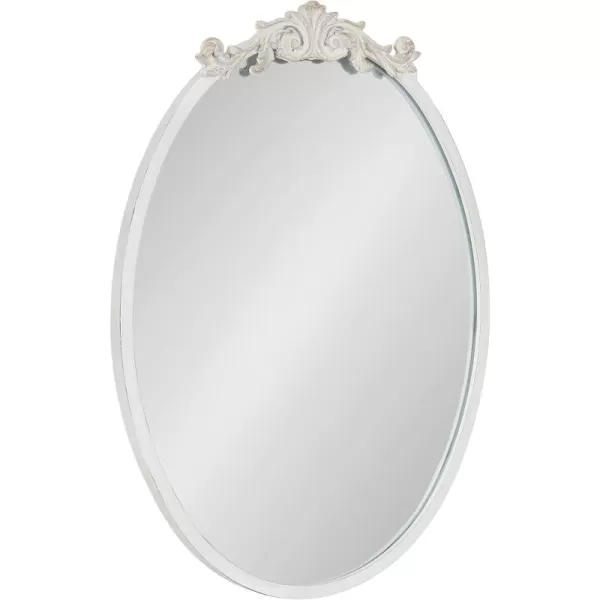 Kate and Laurel Arendahl Glam Ornate Mirror 27 x 1875 Bronze Traditional Baroque Inspired Oval Mirror for Wall DcorWhite