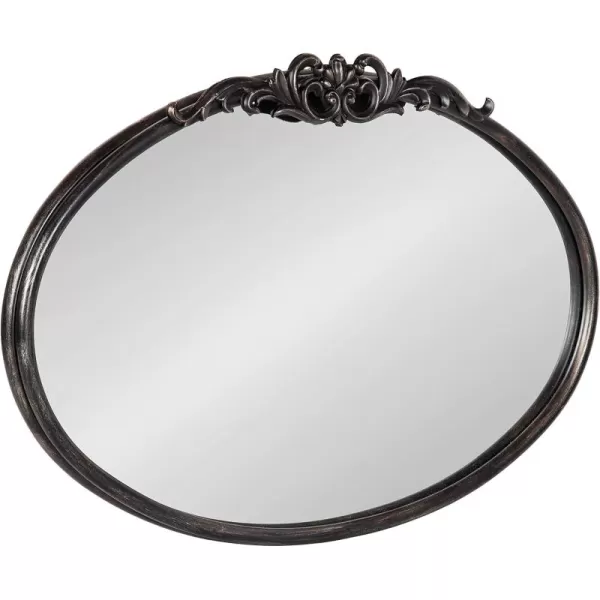 Kate and Laurel Arendahl Glam Ornate Oval Mirror 27quot x 1875quot Black Traditional Baroque Inspired Wall Decor
