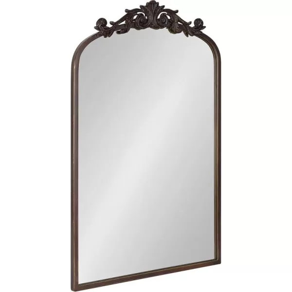 Kate and Laurel Arendahl Traditional Ornate Wall Mirror 19 x 31 Antique Silver Decorative Mirror with Baroque Inspired DetailingBronze