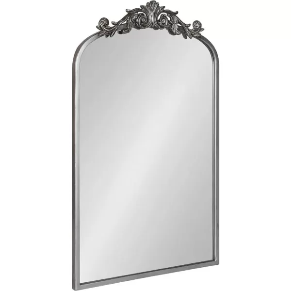 Kate and Laurel Arendahl Traditional Ornate Wall Mirror 19 x 31 Antique Silver Decorative Mirror with Baroque Inspired DetailingSilver