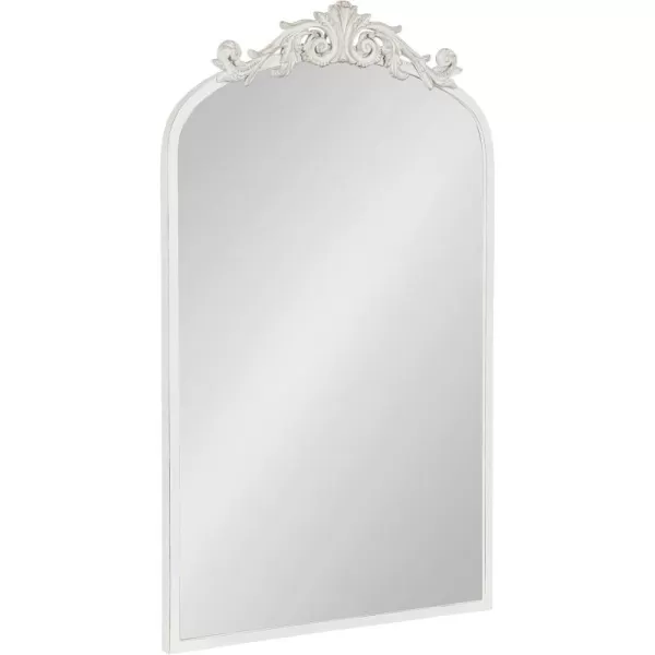 Kate and Laurel Arendahl Traditional Ornate Wall Mirror 19 x 31 Antique Silver Decorative Mirror with Baroque Inspired DetailingWhite