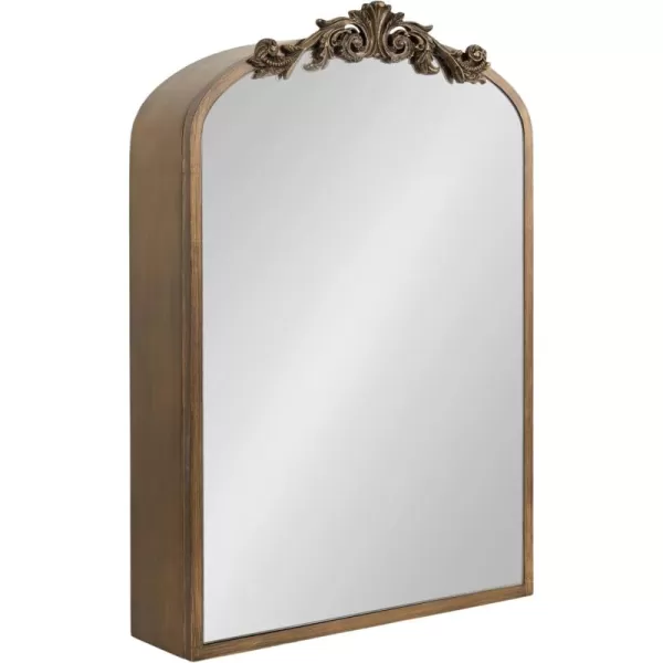 Kate and Laurel Arendahl Vintage Mirrored Arch Cabinet for Use as Bathroom Storage or Bedroom Jewelry Station 20x6x30 Gold