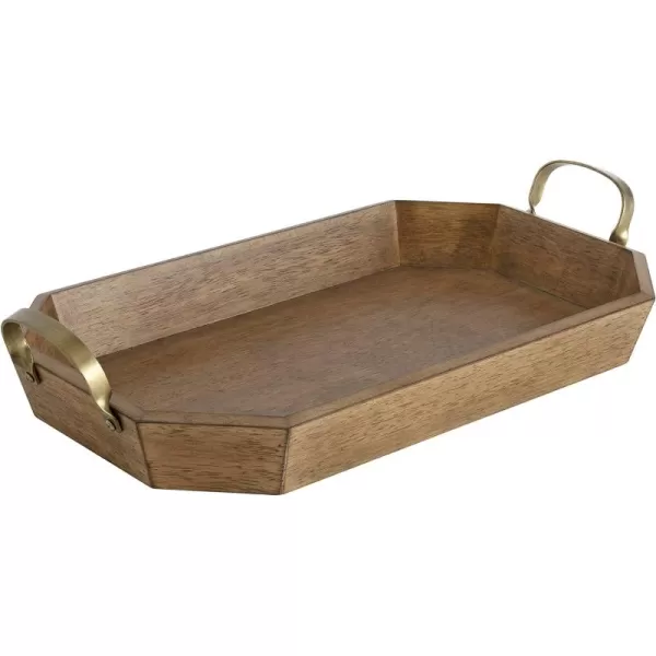 Kate and Laurel Atchison Farmhouse Tray 21x12 Brown Rustic Accent Tray for Display and Storage