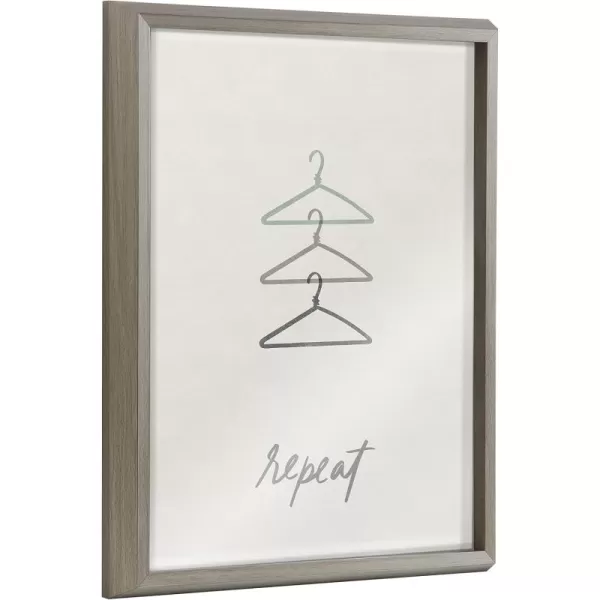Kate and Laurel Blake Repeat Framed Printed Glass Wall Art by Elizabeth Silver 16x20 Gray Decorative Whimsical Laundry Themed Art Print for Wall