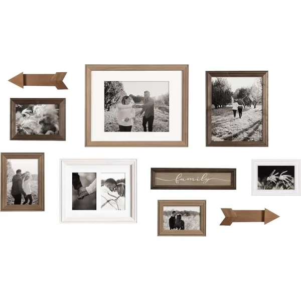 Kate and Laurel Bordeaux Expressions Wall Decor Collection Rustic Gray and White Assorted Size Frames and Decorative Wall AccentsMultiGray