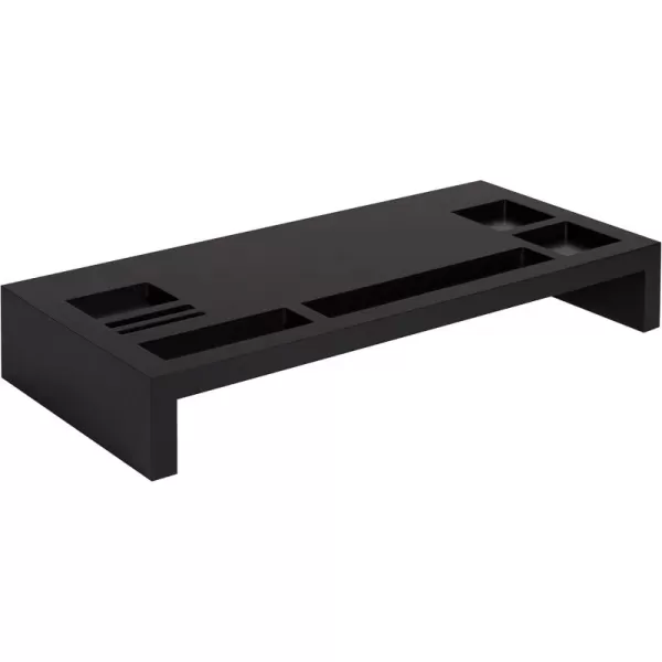 Kate and Laurel Briggs Wood Monitor Riser Desk Organizer BlackBlack