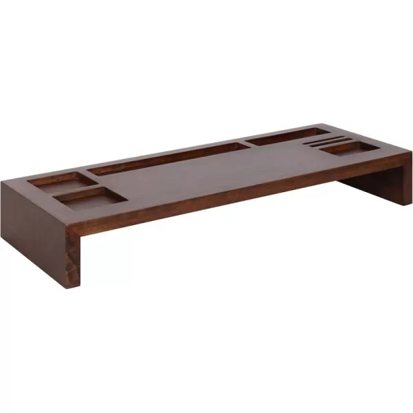 Kate and Laurel Briggs Wood Monitor Riser Desk Organizer BlackWalnut Brown