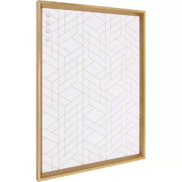 Kate and Laurel Calter Framed Decorative Magnetic Bulletin Board with Classic Glam Cararra Marble Design 215x275 GoldGold