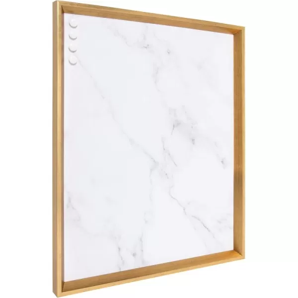 Kate and Laurel Calter Framed Decorative Magnetic Bulletin Board with Classic Glam Cararra Marble Design 215x275 GoldGoldMarble