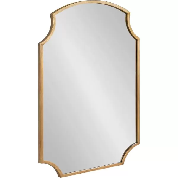 Kate and Laurel Carlow Modern Scalloped Mirror 20 x 30 Silver Glamorous and Contemporary Decorative Wall Mirror with Scalloped Corners and Rounded EdgesGold