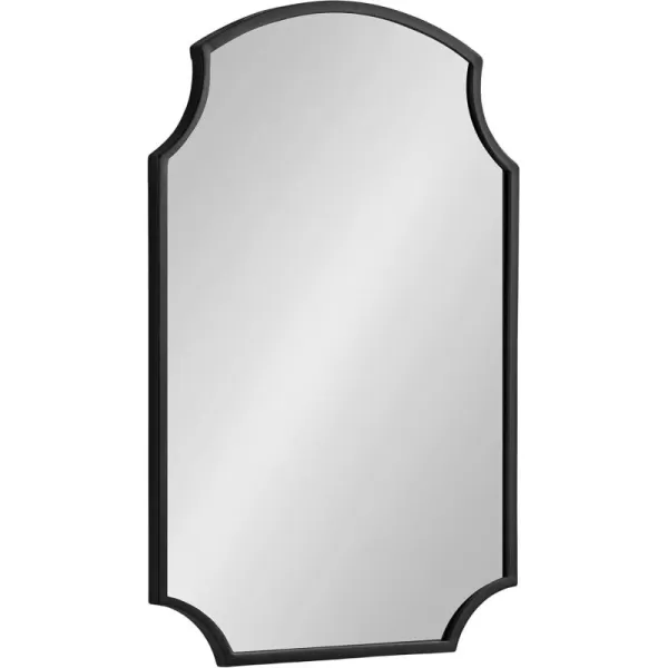 Kate and Laurel Carlow Modern Scalloped Mirror 20 x 30 Silver Glamorous and Contemporary Decorative Wall Mirror with Scalloped Corners and Rounded EdgesBlack