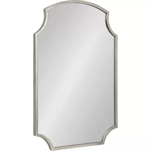 Kate and Laurel Carlow Modern Scalloped Mirror 20 x 30 Silver Glamorous and Contemporary Decorative Wall Mirror with Scalloped Corners and Rounded EdgesSilver