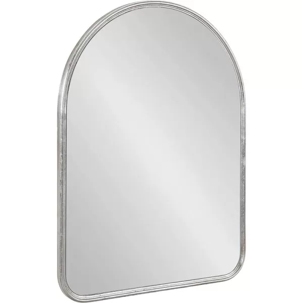 Kate and Laurel Caskill Modern Arched Wall Mirror 20 x 34 Black Decorative Tall Bathroom Mirror for Wall Decor with Rounded Arch Mirror Frame and Sophisticated LookSilver