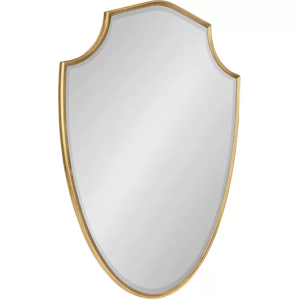 Kate and Laurel Caskill Ornate Metal Shield Wall Mirror 24 x 32 Gold Decorative Traditional Glam Mirror with Scalloped Shield Shape and Elegant FinishGold