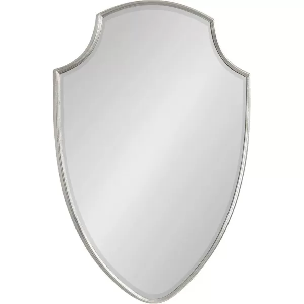 Kate and Laurel Caskill Ornate Metal Shield Wall Mirror 24 x 32 Gold Decorative Traditional Glam Mirror with Scalloped Shield Shape and Elegant FinishSilver