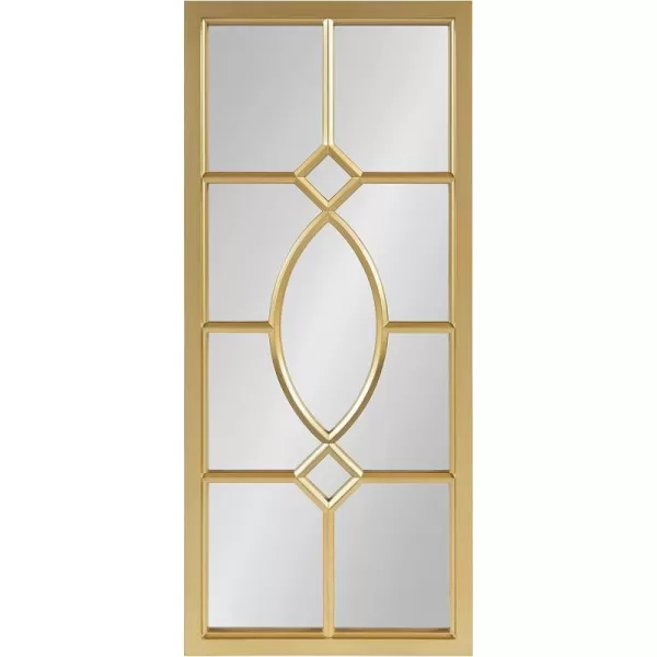Kate and Laurel Cassat Casual Modern Window Wall Accent Mirror WhiteGold