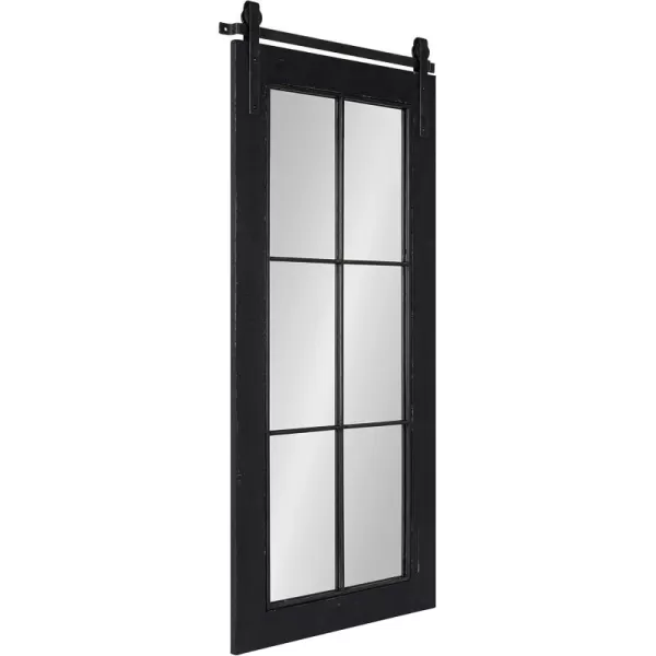 Kate and Laurel Cates Farmhouse Window Wall Mirror 22 x 37 Black Sophisticated 4Pane Panel Mirror for WallBlack