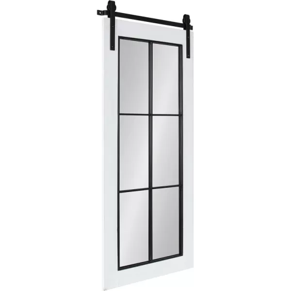 Kate and Laurel Cates Farmhouse Window Wall Mirror 22 x 37 Black Sophisticated 4Pane Panel Mirror for WallWhite