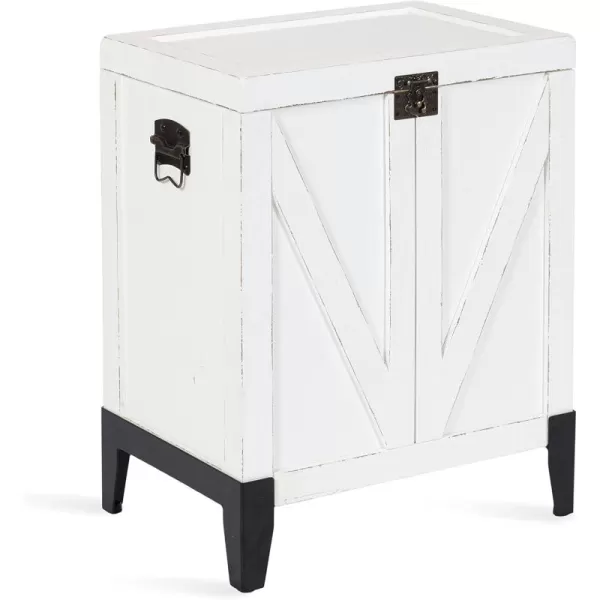 Kate and Laurel Cates Rustic Farmhouse Side Table with Trunk Storage for Living Room Home Decor 21x27x15 White