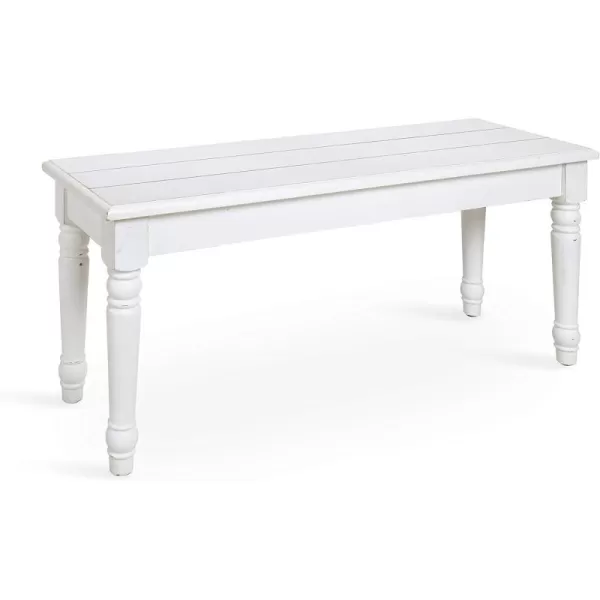 Kate and Laurel Cates Shiplap Barnwood Bench 14quot x 42quot x 19quot Rustic White Versatile Decor Piece Great for Entryway Living Room Kitchen BathroomWhite