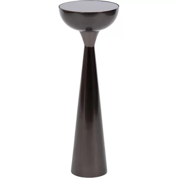 Kate and Laurel Chandon Modern Sophisticated Drink Table 8 x 8 x 23 Gray Gunmetal Contemporary Sculptural Plant Pedestal Table with Unique Tinted Tabletop and Polished Metallic FinishPewter