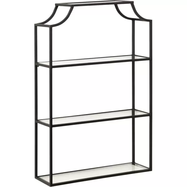 Kate and Laurel Ciel 3 Tiered Wall Shelf 20 x 30 Black Decorative Floating Shelf Storage and Wall OrganizerBlack