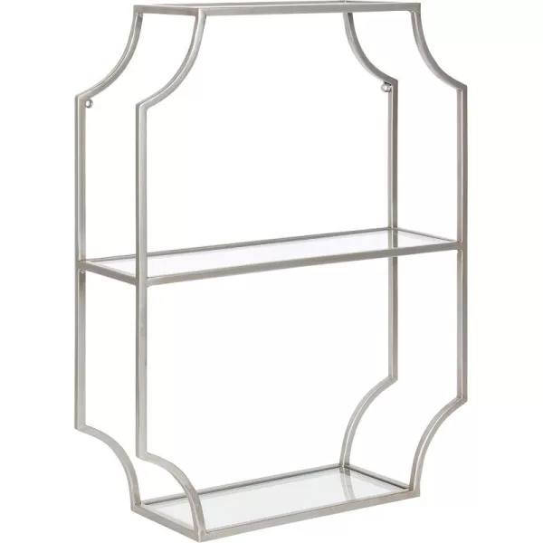 Kate and Laurel Ciel Glam Geometric Wall Shelf 18 x 24 Gold Decorative Shelves for Storage and DisplaySilver