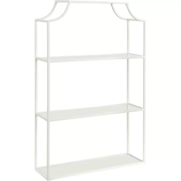 Kate and Laurel Ciel ThreeTiered Wall Shelf 21 x 30 White Decorative Floating Shelf Storage and Wall Organizer for Over Toilet Storage Bathroom Display
