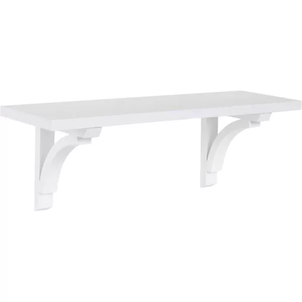 Kate and Laurel Corblynd Traditional Wood Wall Shelf 36 inches WhiteWhite