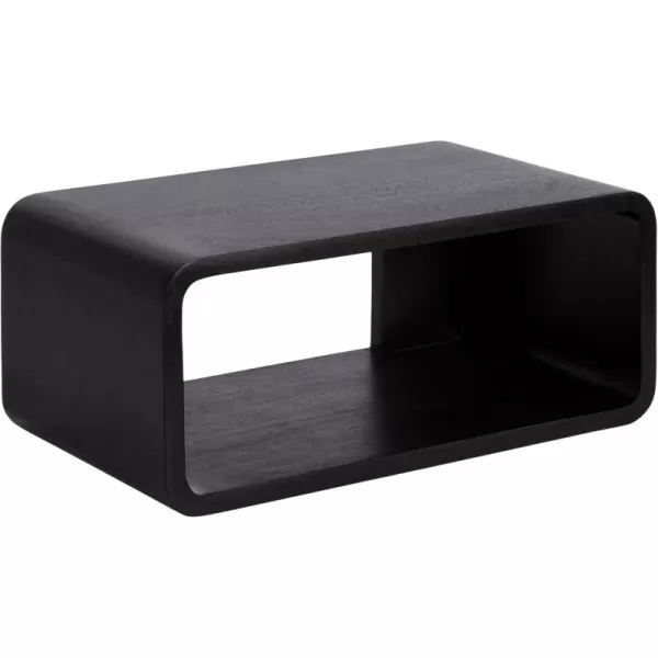 Kate and Laurel Deguara Solid Wood Floating Nightstand for Use as Bedside Living Room End Table 18x10x8 Walnut BrownBlack
