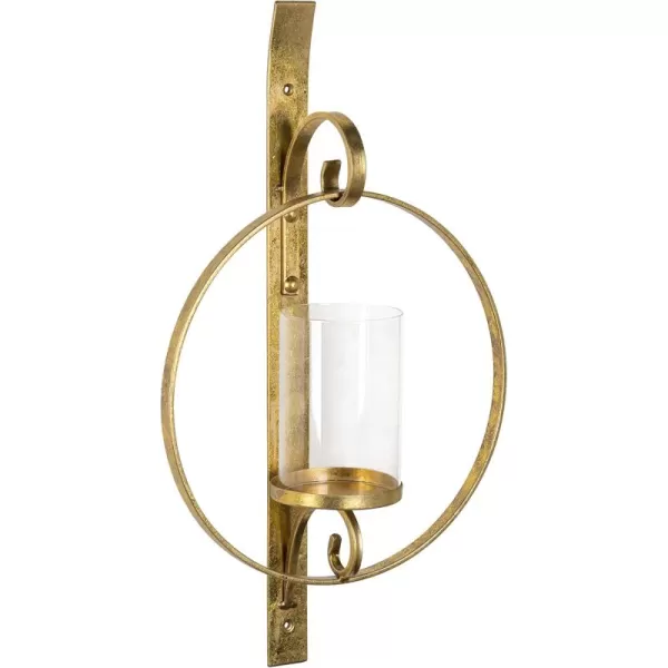 Kate and Laurel Doria Metal Wall Candle Holder Sconce GoldGold
