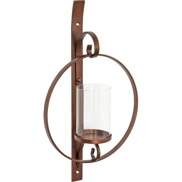 Kate and Laurel Doria Transitional Metal Wall Sconce 12 x 22 Bronze Chic Sconce and Candle Holder for Wall