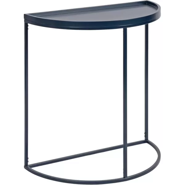 Kate and Laurel Dorrah MidCentury HalfCircle Console Table for Entryway Storage and Decor 28x14x30 Navy BlueNavy Blue