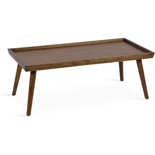 Kate and Laurel Eastmont Rectangle Wood Coffee Table 46 x 22 x 17 Walnut Brown Large MidCentury Wooden Living Room Table with Stylish Tapered Legs and Adjustable Feet