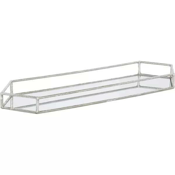 Kate and Laurel Felicia Modern Glam Long Metal Mirrored Vanity Storage Organizer Tray GoldSilver