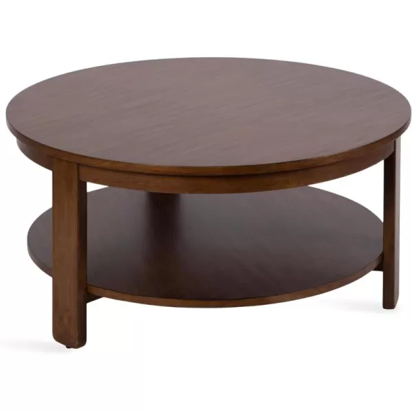 Kate and Laurel Foxford Transitional Tiered Round Coffee Table for Living Room Decor 34x34x17 Walnut BrownWalnut Brown