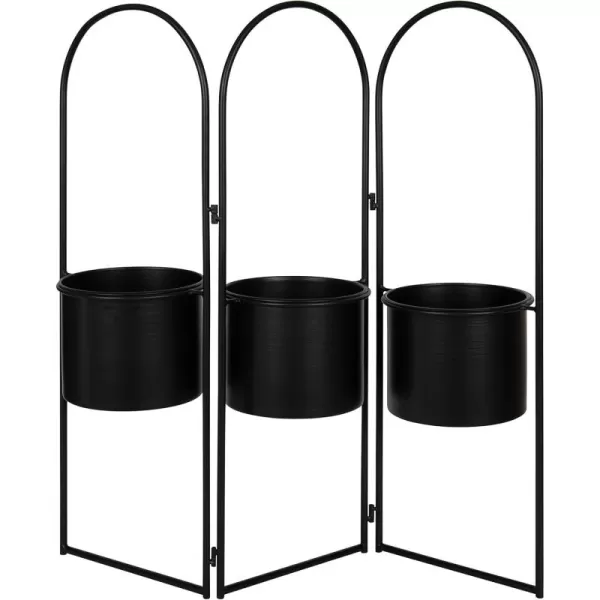 Kate and Laurel Gayla Modern Metal Arch Planter 31 x 75 x 30 Black Arched 3Panel Indoor Freestanding Planter