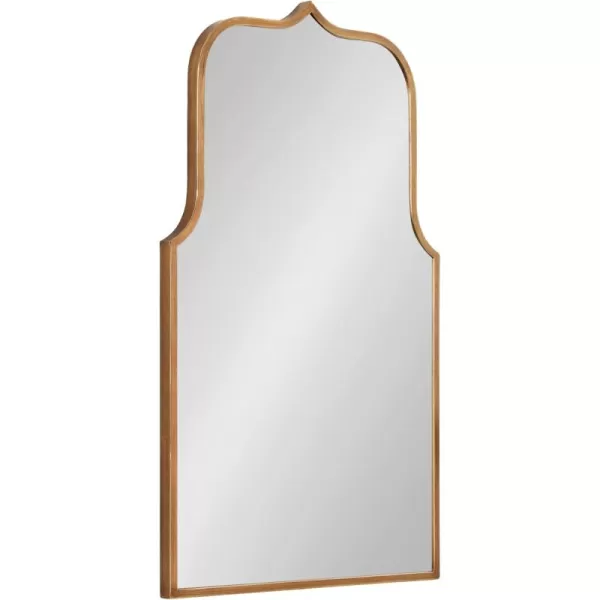 Kate and Laurel Gezella Glam Scalloped Wide Arched Wall Mirror 38 x 24 Antique Gold Stunning Glamorous Decorative Arch Mirror with Soft Scallops and Slim Moroccan FrameGold