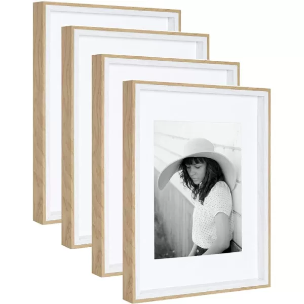 Kate and Laurel Gibson Modern Wall Picture Frame Set of 3 16x20 matted to 8x10 Black ThreePiece Frame Set for Gallery Wall Frame Set in Living Room Wall DcorWhiteNatural