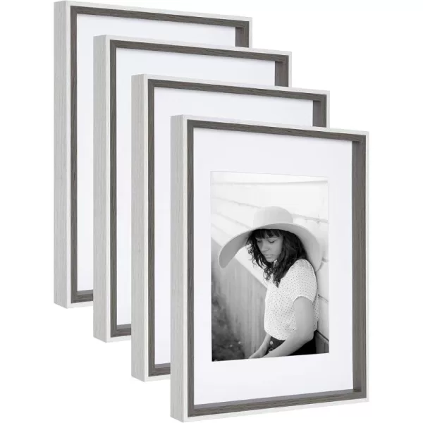 Kate and Laurel Gibson Modern Wall Picture Frame Set of 3 16x20 matted to 8x10 Black ThreePiece Frame Set for Gallery Wall Frame Set in Living Room Wall DcorGrayWhite