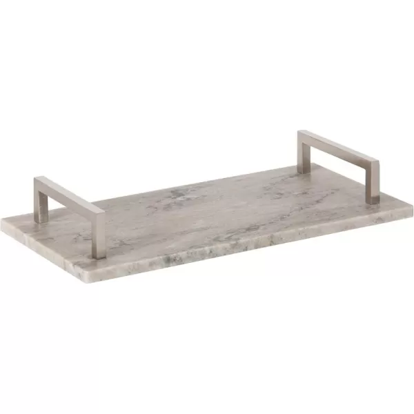 Kate and Laurel Graycott Modern Marble Tray 8 x 16 Gray Decorative Authentic Tray for Vanity or OttomanBrown