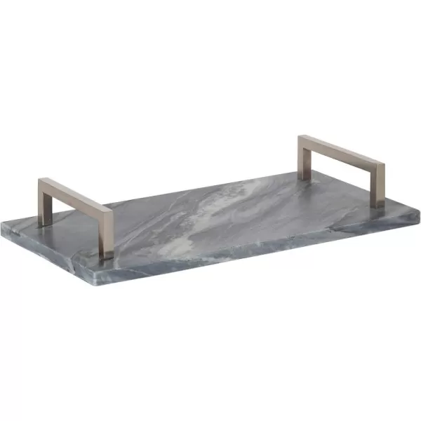 Kate and Laurel Graycott Modern Marble Tray 8 x 16 Gray Decorative Authentic Tray for Vanity or OttomanGray